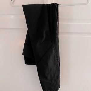 Lululemon black leggings with polka dot mesh